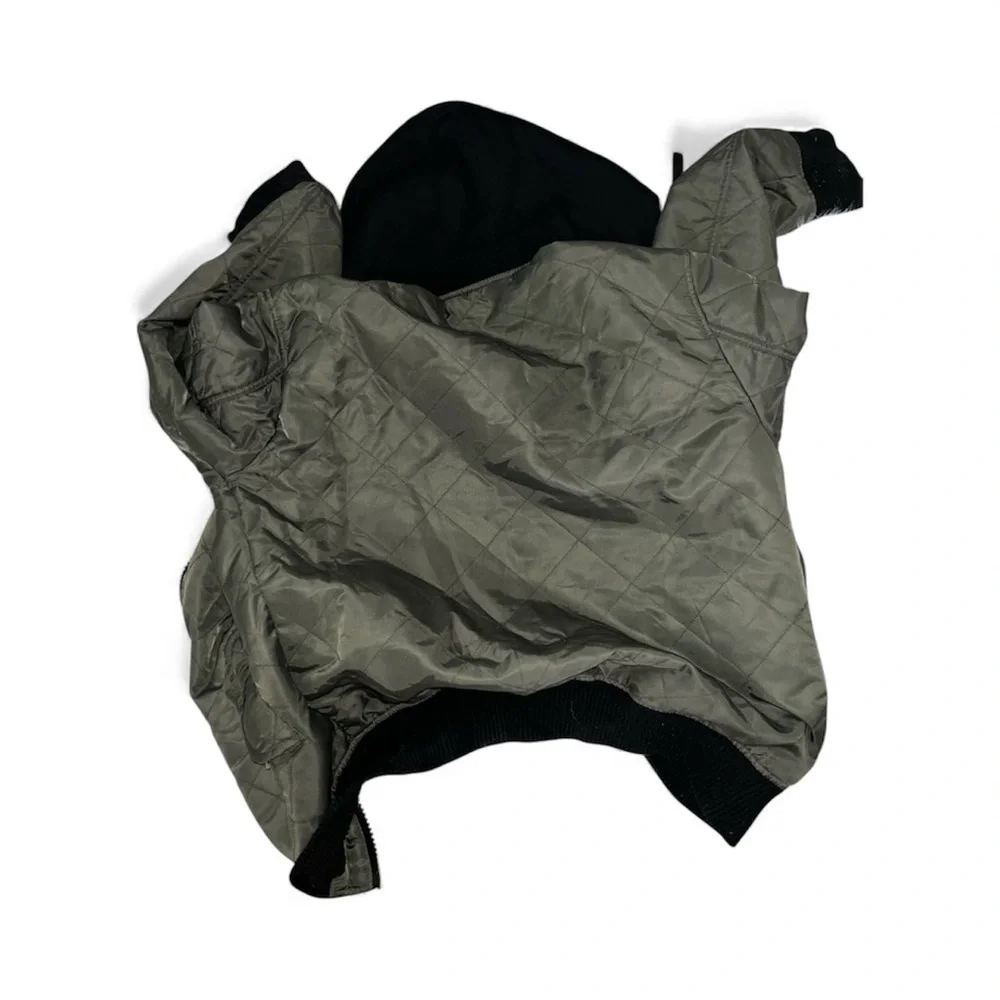 American Rag Men’s Hooded Bomber Jacket L – Olive Green Streetwear - Picture 2 of 8